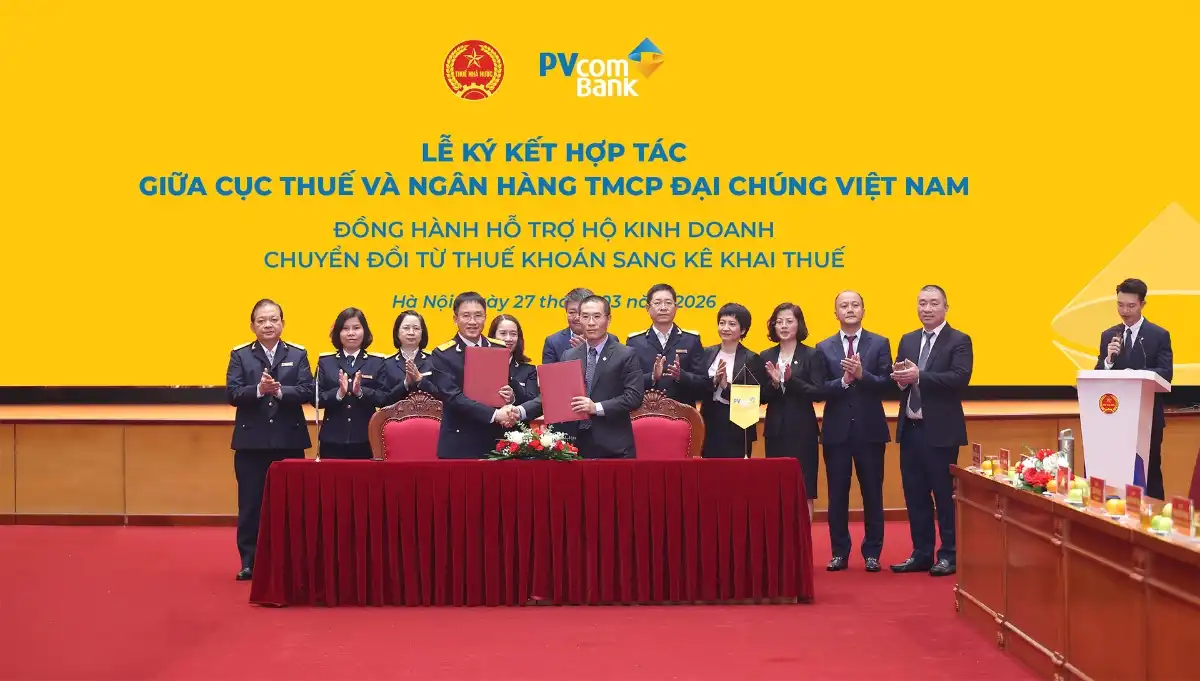 PVcomBank hợp tác với Cục Thuế hỗ trợ hộ kinh doanh kê khai thuế